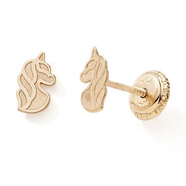 Boucles d'oreilles licorne boutons or Stepec - nBBOIJv