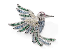 Pendentif colibri argent et oxydes Stepec - cIEPU