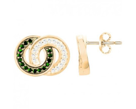 Boucles d'oreilles boutons plaqué or et oxydes Phebus - 76400430