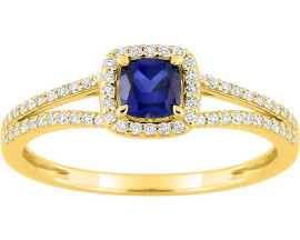 Bague or, saphir & diamant(s) synthétique(s) Stepec - 9KLGS110Y