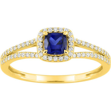 Bague or, saphir & diamant(s) synthétique(s) Stepec - 9KLGS110Y