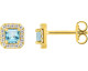 Boucles d'oreilles boutons plaqué or et oxydes - 135101.6