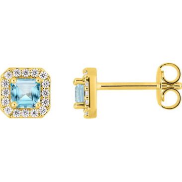Boucles d'oreilles boutons plaqué or et oxydes - 135101.6