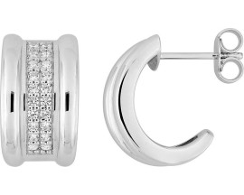 Boucles d'oreilles demi-créoles argent oxydes - 335122.1