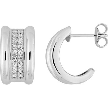 Boucles d'oreilles demi-créoles argent oxydes - 335122.1