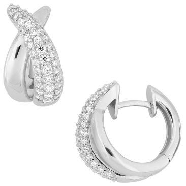 Boucles d'oreilles créoles argent oxydes - 335132.1