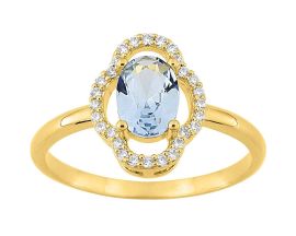 Bague plaqué or oxydes - 137379.6