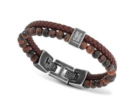Bracelet acier & cuir Rochet - HB562207
