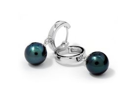 Boucles d'oreilles créoles argent & perle(s) de Tahiti Iza B - EP-020-BO