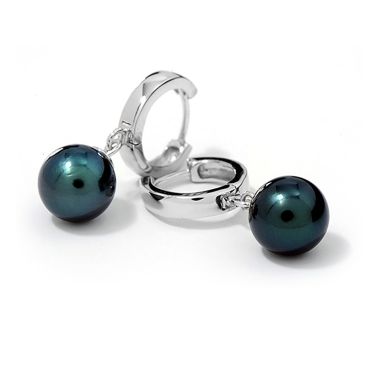 Boucles d'oreilles créoles argent & perle(s) de Tahiti Iza B - EP-020-BO