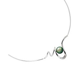 Collier argent, perle(s) de Tahiti & diamant(s) Iza B - FEZ18N006HP