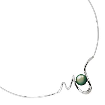 Collier argent, perle(s) de Tahiti & diamant(s) Iza B - FEZ18N006HP