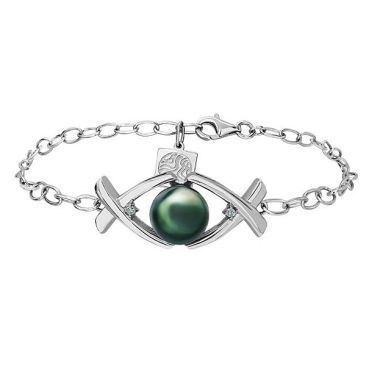 Bracelet argent, perle(s) de Tahiti & diamant(s) Iza B - FEZ22B001HP