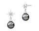 Boucles d'oreilles pendants argent, perle(s) de Tahiti & diamant(s) Iza B - FEZ22E002HP