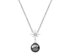 Collier étoile argent, perle(s) de Tahiti & diamant(s) Iza B - FEZ22N004HP