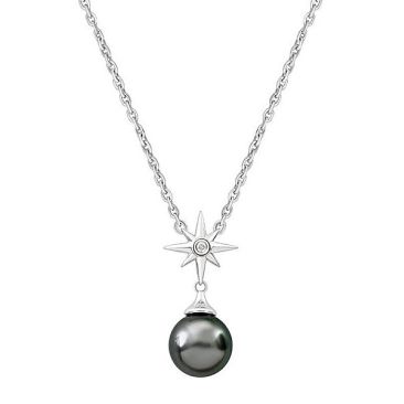 Collier étoile argent, perle(s) de Tahiti & diamant(s) Iza B - FEZ22N004HP