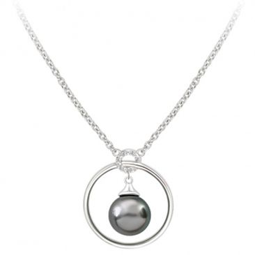 Collier argent, perle(s) de Tahiti & diamant(s) Iza B - FEZ23N004HP