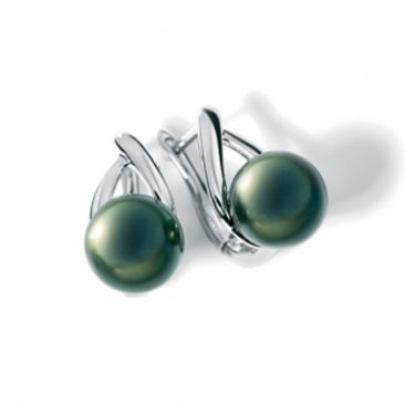 Boucles d'oreilles boutons argent & perle(s) de Tahiti Iza B - SV-007-BO