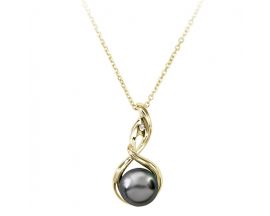 Collier argent doré, perle(s) de Tahiti & diamant(s) Iza B - VFEZ16N005HP
