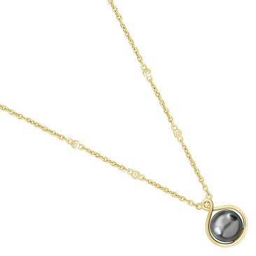 Collier argent doré, perle(s) de Tahiti & diamant(s) Iza B - VFEZ23N005HP