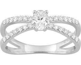 Bague or blanc & diamant(s) synthétique(s) Diamanti - DS1064.21