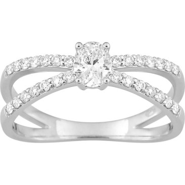 Bague or blanc & diamant(s) synthétique(s) Diamanti - DS1064.21