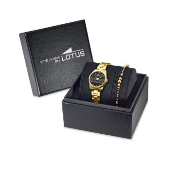 Coffret montre femme + bijou Lotus - 19007/4