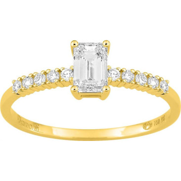Bague solitaire or & diamants synthétiques 0.63 carat Diamanti - DS1078.20