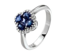 Bague Nénuphar or, saphirs & diamant(s) Garel - 15CE11SG Bague Nénuphar or, saphirs & diamant(s) Garel - 15CE11SG