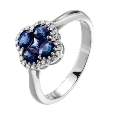 Bague Nénuphar or, saphirs & diamant(s) Garel - 15CE11SG