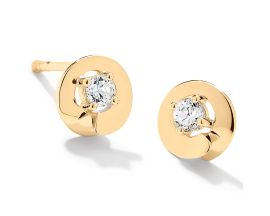Boucles d'oreilles boutons Envol or & diamant(s) Garel - 74AG20J