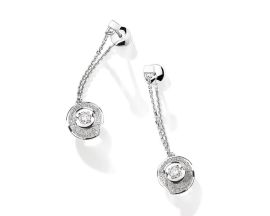 Boucles d'oreilles pendants Envol Dancing Stone or & diamant(s) Garel - 74XF32G
