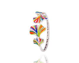 Bracelet rigide argent oxydes ginkgo Una Storia - JO121226