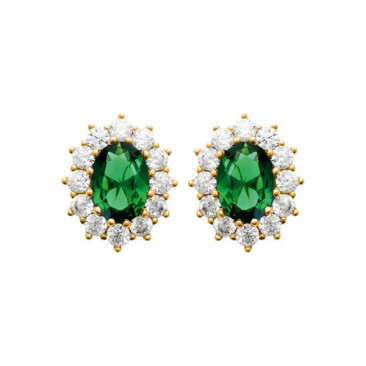 Boucles d'oreilles boutons plaqué or et oxydes Phebus - IJPPXUUP