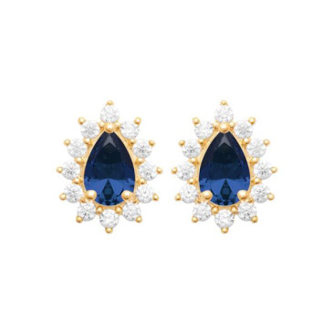 Boucles d'oreilles boutons plaqué or oxydes Stepec - IJPUXPOP