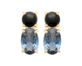 Boucles d'oreilles boutons plaqué or oxydes Stepec - IJPUSOPS