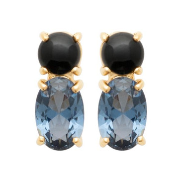 Boucles d'oreilles boutons plaqué or oxydes Stepec - IJPUSOPS