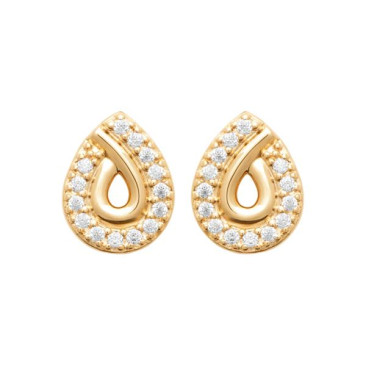 Boucles d'oreilles boutons plaqué or oxydes Stepec - IJPXBPBP