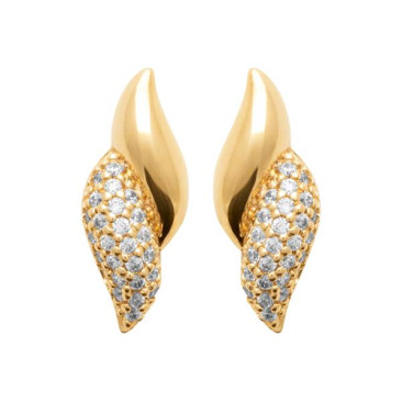 Boucles d'oreilles boutons plaqué or oxydes Stepec - IJPXBJBP