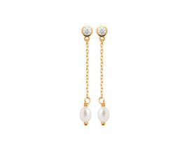 Boucles d'oreilles pendants plaqué or oxydes Stepec - IJPXUSPBO