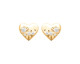 Boucles d'oreilles coeurs boutons plaqué or oxydes Stepec - IJPSPTBP