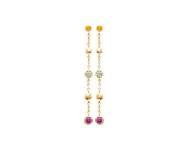 Boucles d'oreilles pendants plaqué or oxydes Stepec - IJPSXEPU