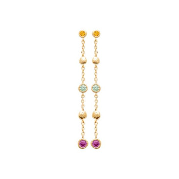 Boucles d'oreilles pendants plaqué or oxydes Stepec - IJPSXEPU