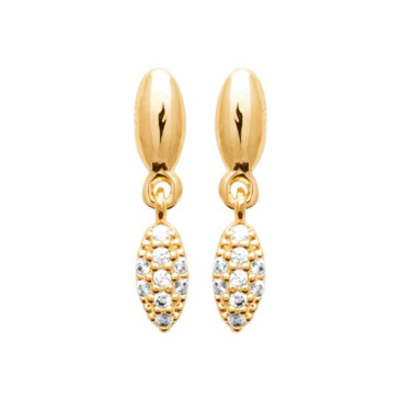 Boucles d'oreilles pendants plaqué or oxydes Stepec - IJPSSOBP