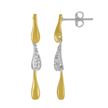 Boucles d'oreilles pendants argent oxydes Jourdan - AJF280087E