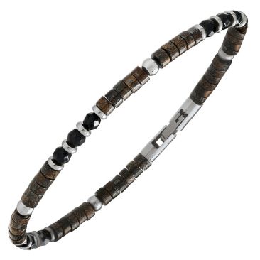 Bracelet acier & perles Jourdan - JH100032B