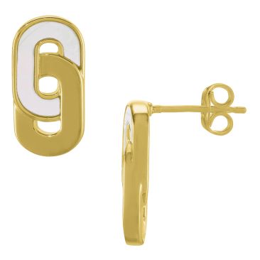 Boucles d'oreilles argent doré nacre Charles Garnier - AGF170221E