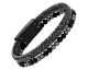 Bracelet homme cuir, perles & acier Jourdan - JH340010B