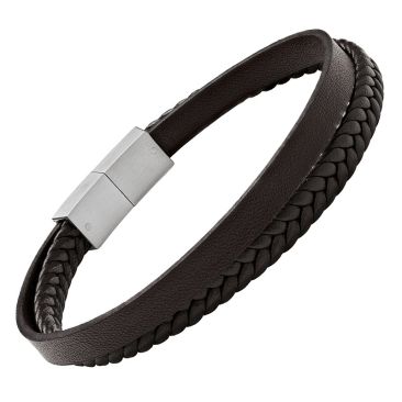 Bracelet homme cuir & acier Jourdan - JH340014B