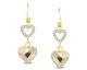 Boucles d'oreilles pendants coeurs argent doré et cristal Spark - G0599C